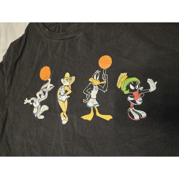 Vintage Space Jam‎ Toon Squad Black Shirt Large 100% Cotton Graphic 90s Cartoon - Picture 2 of 7